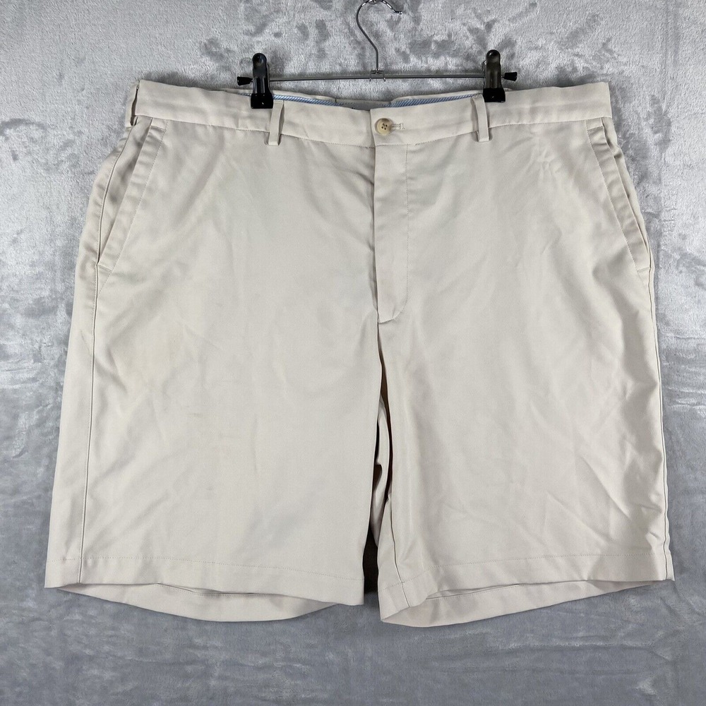 Peter Millar Shorts men's 40 Chino Light Tan 8.5" Inseam Performance Polyester